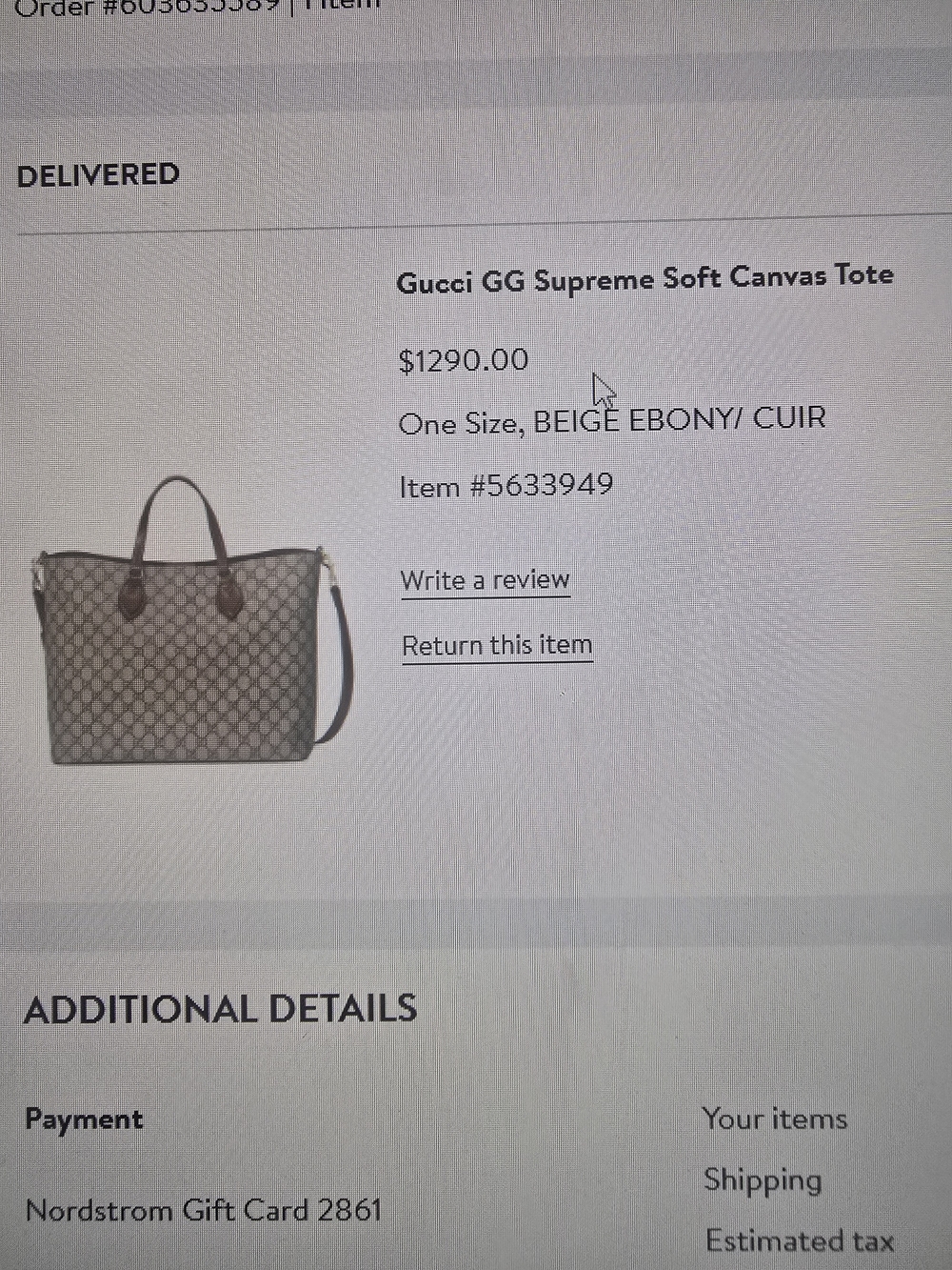 Gucci Beige GG Supreme Soft Canvas Tote